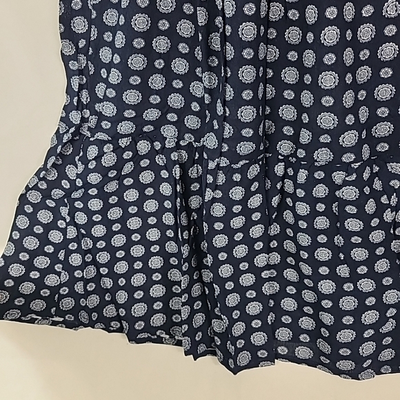 NEW Cozy Co Boho Anthro Geometric Navy BlueTiered Skirt Dress Size M NWT - Picture 5 of 8